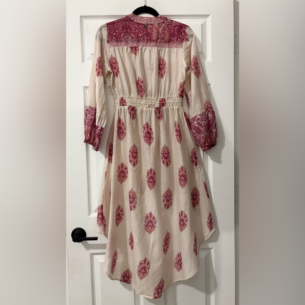 Billabong Pink and Cream Patterned High-Low Dress - Picture 4 of 5